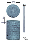 Conjunto de 10 discos abrasivos em Carboneto de Silício, Ø22mm